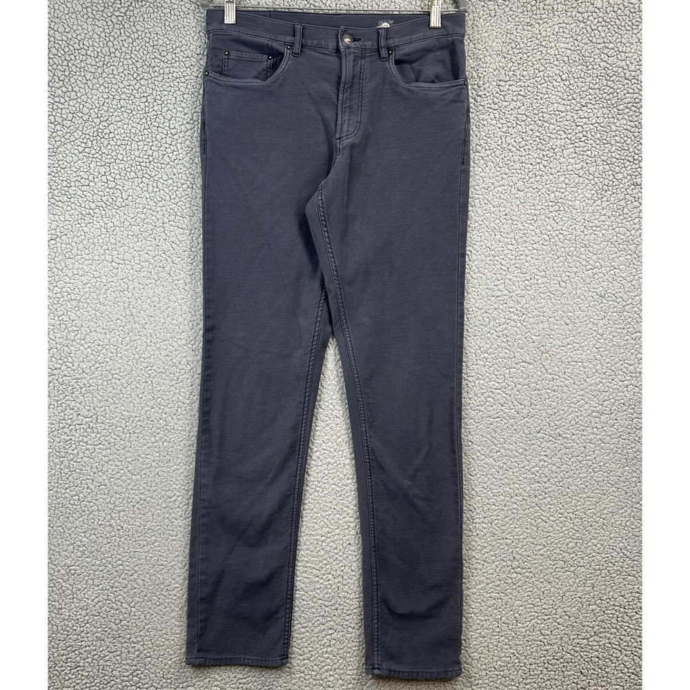 Faherty Stretch Terry 5 Pocket Pants Mens 31x33 Charcoal Gray Slim Straight Leg